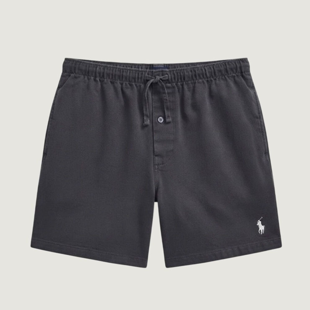 Polo Ralph Lauren Linen Cotton Sleep Shorts XL Black Grey Drawstring Loungewear